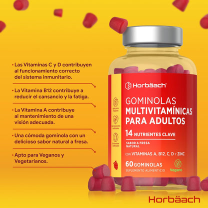 Gominolas Multivitaminas Y Minerales con Vitamina A, B12, C, D Y Zinc |